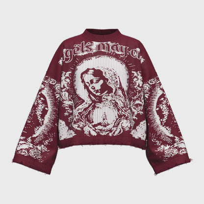 Hail Mary Knit Sweater- Merlot