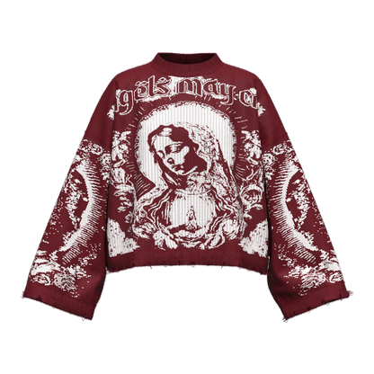 Hail Mary Knit Sweater- Merlot